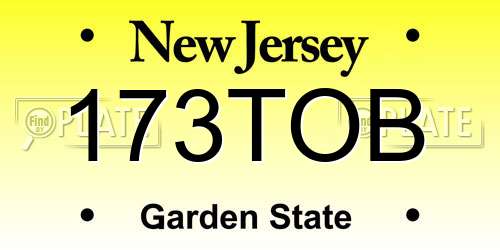 173TOB New Jersey License Plate