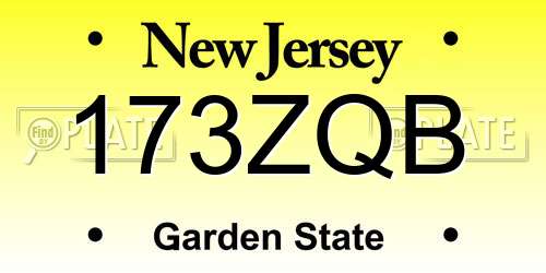 173ZQB New Jersey License Plate