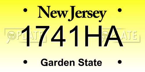 1741HA New Jersey License Plate