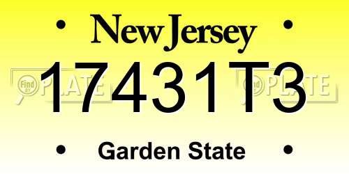 17431T3 New Jersey License Plate