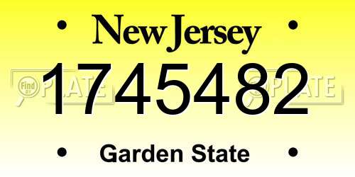 1745482 New Jersey License Plate