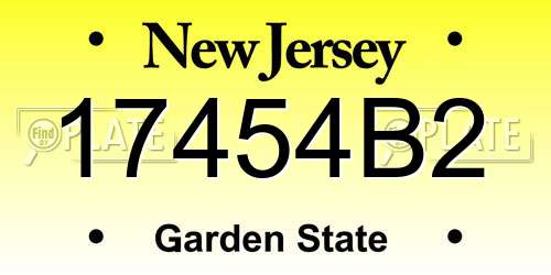 17454B2 New Jersey License Plate