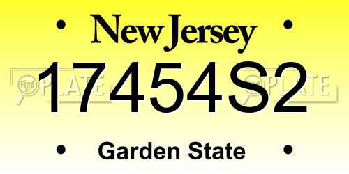 17454S2 New Jersey License Plate