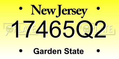 17465Q2 New Jersey License Plate