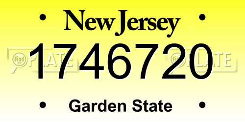 1746720 New Jersey License Plate