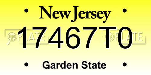 17467T0 New Jersey License Plate