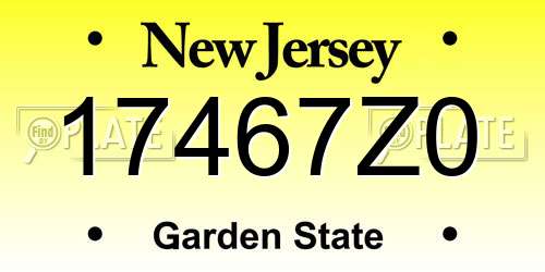 17467Z0 New Jersey License Plate