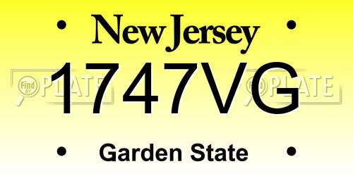 1747VG New Jersey License Plate