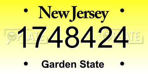 1748424 New Jersey License Plate
