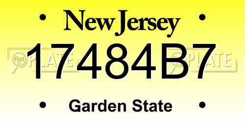 17484B7 New Jersey License Plate