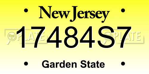 17484S7 New Jersey License Plate