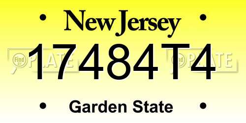 17484T4 New Jersey License Plate