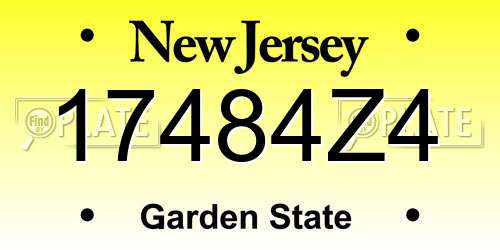 17484Z4 New Jersey License Plate