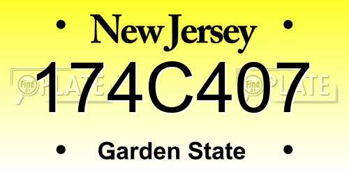 174C407 New Jersey License Plate