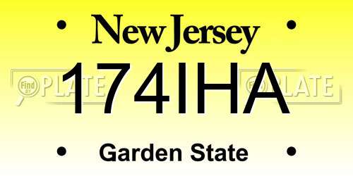 174IHA New Jersey License Plate