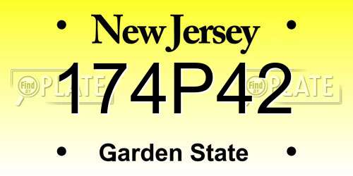 174P42 New Jersey License Plate
