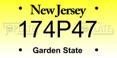 174P47 New Jersey License Plate