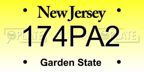 174PA2 New Jersey License Plate