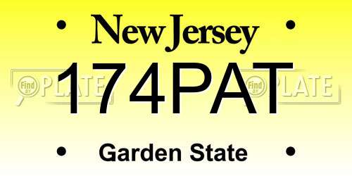 174PAT New Jersey License Plate