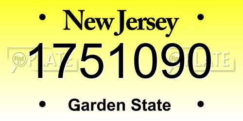 1751090 New Jersey License Plate