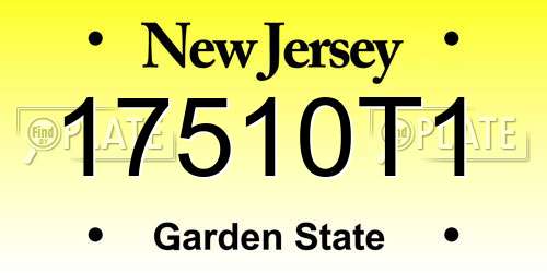 17510T1 New Jersey License Plate