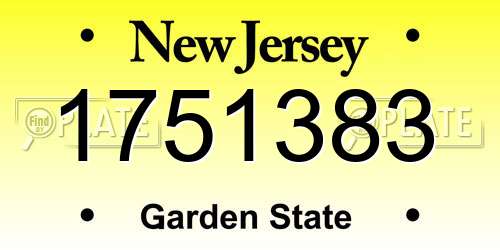 1751383 New Jersey License Plate