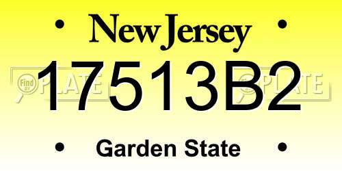 17513B2 New Jersey License Plate