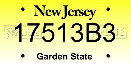 17513B3 New Jersey License Plate