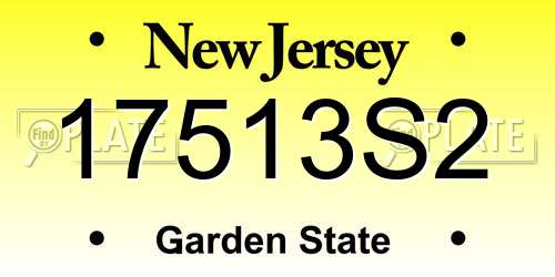 17513S2 New Jersey License Plate