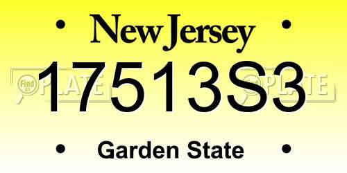 17513S3 New Jersey License Plate
