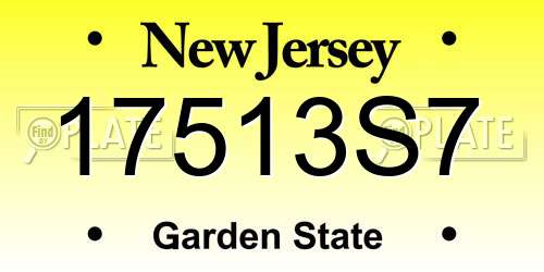 17513S7 New Jersey License Plate
