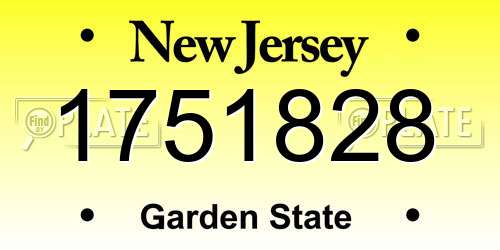 1751828 New Jersey License Plate