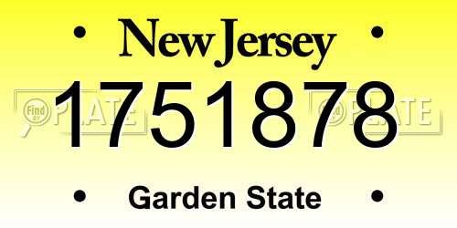 1751878 New Jersey License Plate