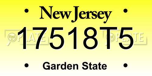 17518T5 New Jersey License Plate