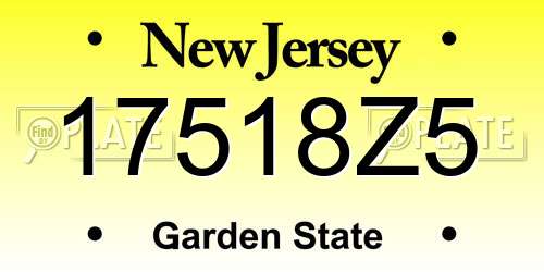 17518Z5 New Jersey License Plate