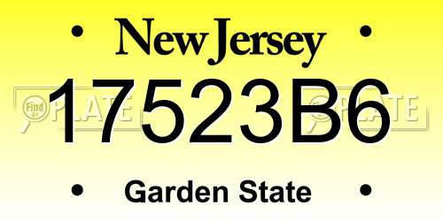 17523B6 New Jersey License Plate