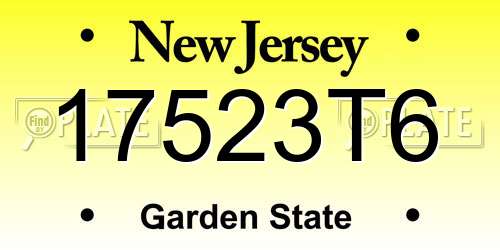 17523T6 New Jersey License Plate