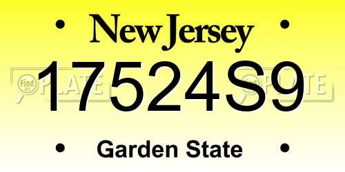 17524S9 New Jersey License Plate