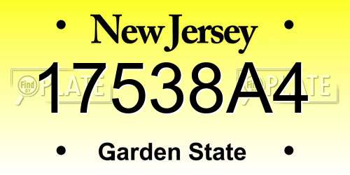 17538A4 New Jersey License Plate