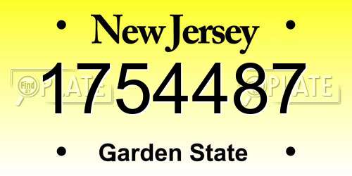 1754487 New Jersey License Plate