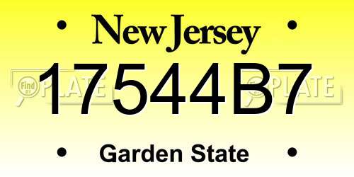 17544B7 New Jersey License Plate