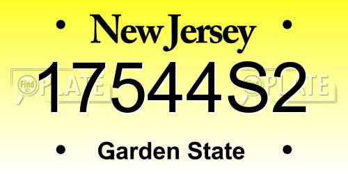 17544S2 New Jersey License Plate