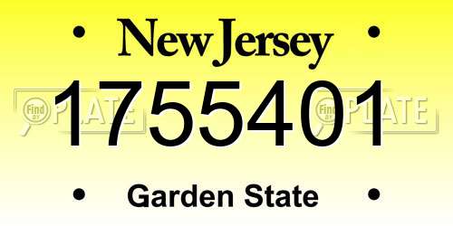 1755401 New Jersey License Plate