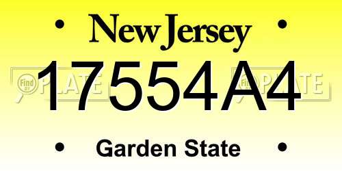 17554A4 New Jersey License Plate