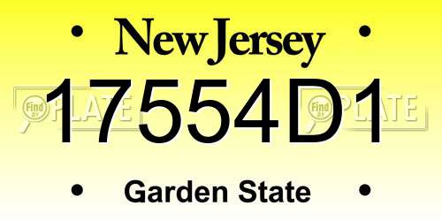 17554D1 New Jersey License Plate