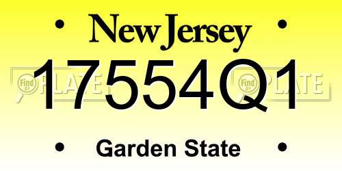 17554Q1 New Jersey License Plate