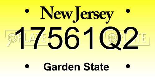 17561Q2 New Jersey License Plate