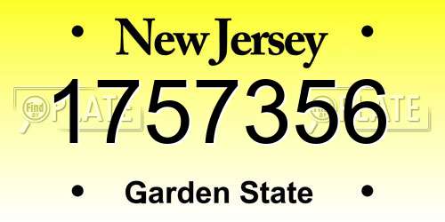 1757356 New Jersey License Plate