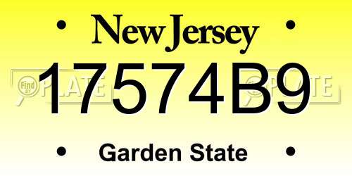 17574B9 New Jersey License Plate
