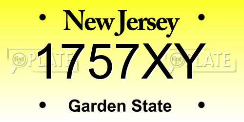 1757XY New Jersey License Plate